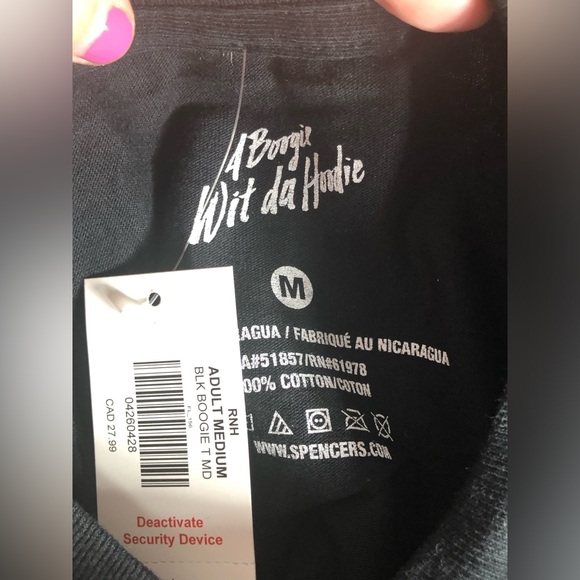NWT A Boogie Wit Da Hoodie Vintage Large Graphic Black Tee - Size M - Picture 4 of 4
